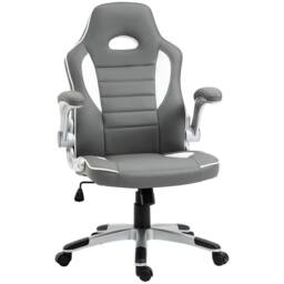 STILVORA Grey PU Leather Gaming Chair with Adjustable Height - thumbnail 3