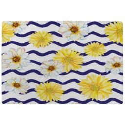 Benjamin Tate Design Bright Yellow Flowers & Zig Zags Rug in Natural - Size: Large - thumbnail 1