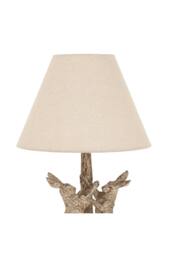 KDMD Stonewashed Marching Hares Lamp with Linen Shade - Wildlife Collection in Brown - thumbnail 3