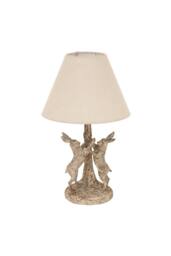 KDMD Stonewashed Marching Hares Lamp with Linen Shade - Wildlife Collection in Brown - thumbnail 1