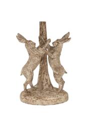 KDMD Stonewashed Marching Hares Lamp with Linen Shade - Wildlife Collection in Brown - thumbnail 2