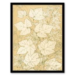 Artery8 Owen Jones Framed Wall Art Leaves From Nature No 2 Vintage Botanical in Beige - Size: A4 - thumbnail 1