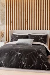 Nalu Nicole Scherzinger 'MāLie' Cotton Duvet Cover Set in Black - Size: Single
