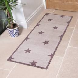 Artsy Mats Brown Star Pattern Indoor Washable Doormat - Size: 60 cm x 150 cm - thumbnail 1