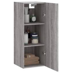 Berkfield Home Wall Mounted Cabinet Grey Sonoma 34.5x34x90 cm Engineered Wood - thumbnail 4