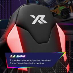 X Rocker Shadow RGB 2.0 Audio Floor Rocker Gaming Chair - App-Controlled LED Lights in Black - thumbnail 5