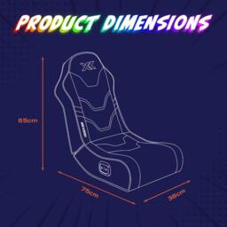 X Rocker Shadow RGB 2.0 Audio Floor Rocker Gaming Chair - App-Controlled LED Lights in Black - thumbnail 7