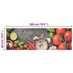 Berkfield Home Kitchen Rug Washable Vegetables 60x180 cm Velvet - thumbnail 5