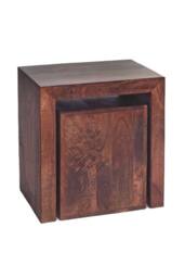 IH Design Southborough Deep Walnut Mango Nest of 2 Side Tables in Brown - thumbnail 2