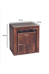 IH Design Southborough Deep Walnut Mango Nest of 2 Side Tables in Brown - thumbnail 3