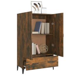 Berkfield Home Highboard Smoked Oak 70x31x115 cm Engineered Wood in Brown - Size: 70 x 31 x 115 cm - thumbnail 4