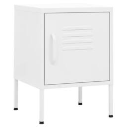 Berkfield Home Nightstand White 35x35x51 cm Steel - Size: 35 x 35 x 51 cm - thumbnail 1