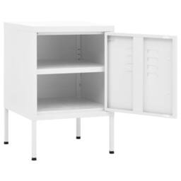Berkfield Home Nightstand White 35x35x51 cm Steel - Size: 35 x 35 x 51 cm - thumbnail 4