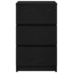 Berkfield Home Bedside Cabinet with 3 Drawers Black 39x35x65 cm - Size: 39 x 35 x 65 cm - thumbnail 6