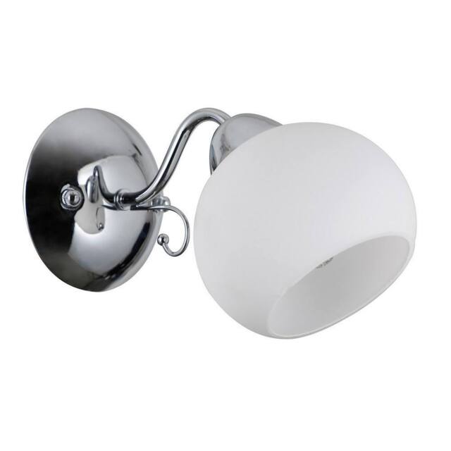 Netlighting Stylized Wall Lamp Chrome White 1 Light with White Shade E27 - image 1