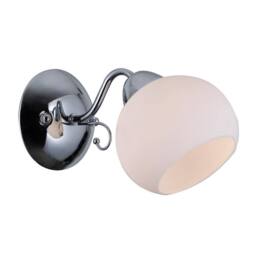 Netlighting Stylized Wall Lamp Chrome White 1 Light with White Shade E27 - thumbnail 2
