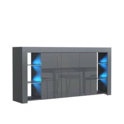 Mex Furniture LTD Sideboard Eden 164cm - Dark Grey with Gloss Doors, LED Lights - thumbnail 7