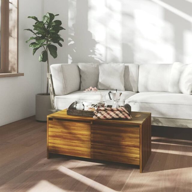Berkfield Home Coffee Table Brown Oak 90x50x41.5 cm Engineered Wood - image 1