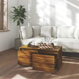 Berkfield Home Coffee Table Brown Oak 90x50x41.5 cm Engineered Wood - thumbnail 3