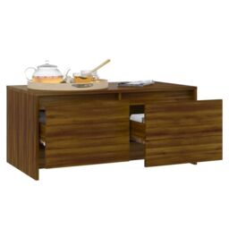 Berkfield Home Coffee Table Brown Oak 90x50x41.5 cm Engineered Wood - thumbnail 4