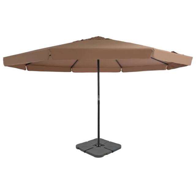 Berkfield Home Outdoor Umbrella with Portable Base Taupe in Beige - image 1