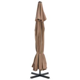Berkfield Home Outdoor Umbrella with Portable Base Taupe in Beige - thumbnail 3