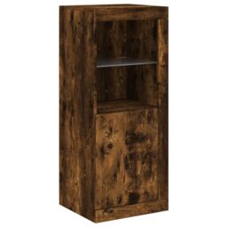 Berkfield Home Sideboards with LED Lights 3 pcs Smoked Oak Engineered Wood in Brown - thumbnail 7