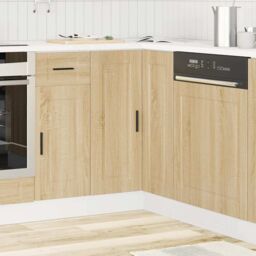 Berkfield Home Kitchen Corner Base Cabinet¬†Porto Sonoma Oak Engineered Wood in Brown - thumbnail 3