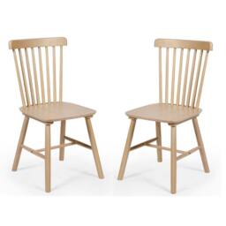 Cheshire Oakridge Premium Oak Dining Chairs - Set of 2 in Light Oak - thumbnail 1