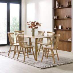 Cheshire Oakridge Premium Oak Dining Chairs - Set of 2 in Light Oak - thumbnail 6