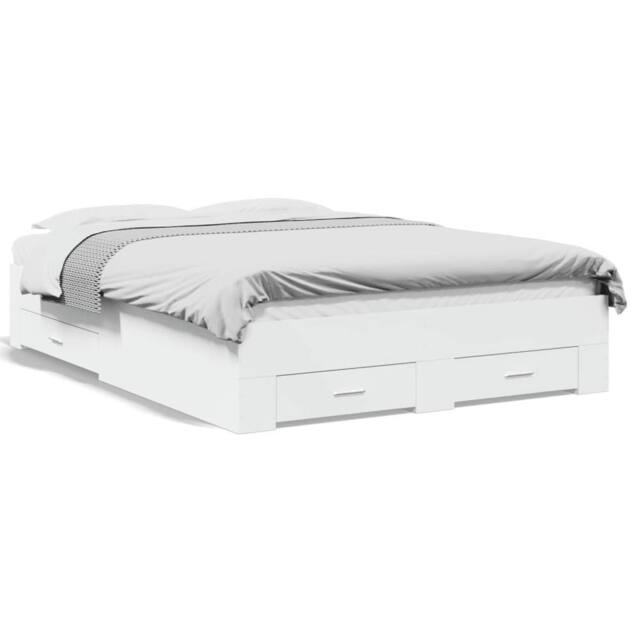 Berkfield Home Bed Frame with Drawers without Mattress White 120x200 cm - Size: Small Double - image 1