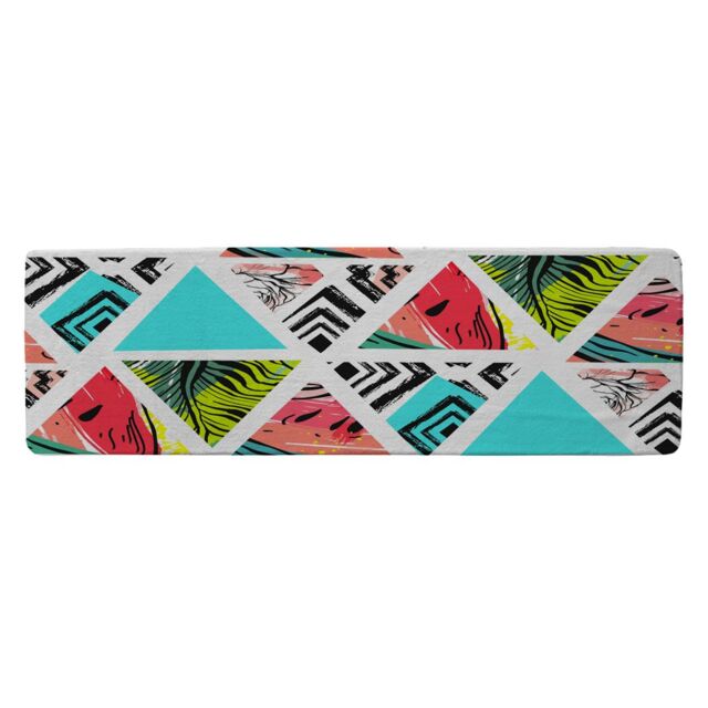 Benjamin Tate Design Aztec & Tropical Palm Leaves Runner Rug in Natural - Size: 67 cm x 230 cm - image 1