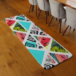Benjamin Tate Design Aztec & Tropical Palm Leaves Runner Rug in Natural - Size: 67 cm x 230 cm - thumbnail 2