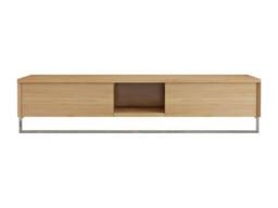 Vente-unique Wall-Hung Teak Vanity Unit With Towel Rail - 140 Cm - KUPANG in Light Oak - thumbnail 2