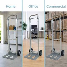 House of Home Lightweight Hand Trolley 90kg Compact Folding Sack Cart Trolley in Grey - thumbnail 7