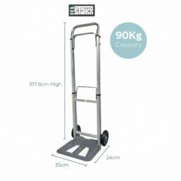 House of Home Lightweight Hand Trolley 90kg Compact Folding Sack Cart Trolley in Grey - thumbnail 8