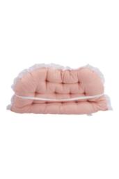 Living and Home Ruffled Tufted Princess-Style Bed Backrest Pillow in Pink - Size: 50 cm x 100 cm - thumbnail 4