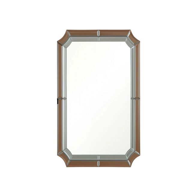 Melody Maison Rectangle Pink Glass Art Deco Wall Mirror 60cm X 100cm in Dark Pink - Size: 60 cm X 100 cm - image 1