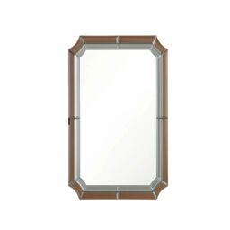 Melody Maison Rectangle Pink Glass Art Deco Wall Mirror 60cm X 100cm in Dark Pink - Size: 60 cm X 100 cm - thumbnail 1