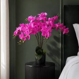 Leaf Botanik 85cm Dark Pink Artificial Orchid