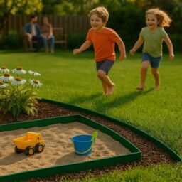 Harbour Housewares 100m Flexible Plastic Lawn Edging Path Grass Border with Plastic Pegs in Green - thumbnail 5