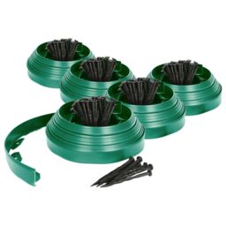 Harbour Housewares 100m Flexible Plastic Lawn Edging Path Grass Border with Plastic Pegs in Green - thumbnail 1