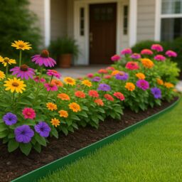 Harbour Housewares 100m Flexible Plastic Lawn Edging Path Grass Border with Plastic Pegs in Green - thumbnail 4