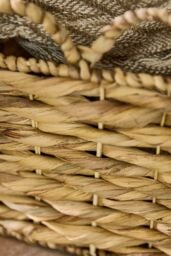 Dibor Traditional Style Woven Small Scalloped Water Hyacinth Indoor Storage Basket in Natural - thumbnail 4