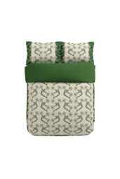 Morris & Co 'Scrolling Carnation' Cotton Duvet Cover Set in Green - Size: Super King - thumbnail 4