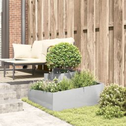 Berkfield Home Planter 80x80x50 cm Stainless Steel in Silver - Size: 80 x 80 x 50 cm - thumbnail 4