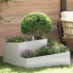 Berkfield Home Planter 80x80x50 cm Stainless Steel in Silver - Size: 80 x 80 x 50 cm