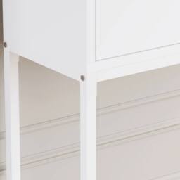 VOGREX White Console Table MDF Top Metal Frame Drawer Storage Hallway - thumbnail 4