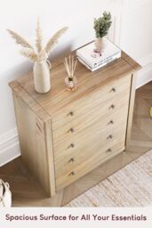 Home Discount Vida Designs Panama Solid Pine 5 Drawer Chest Storage Bedroom Furniture in Brown - thumbnail 6