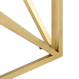 Berkfield Home Coffee Table Gold Stainless Steel & Tempered Glass - thumbnail 6